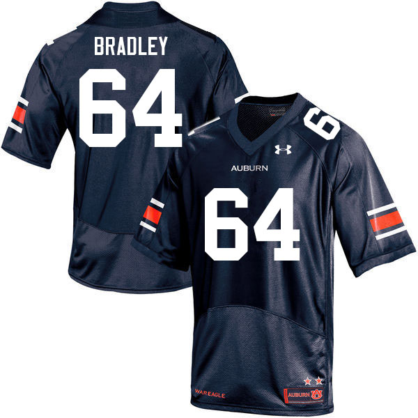 Men #64 Cort Bradley Auburn Tigers College Football Jerseys Sale-Navy